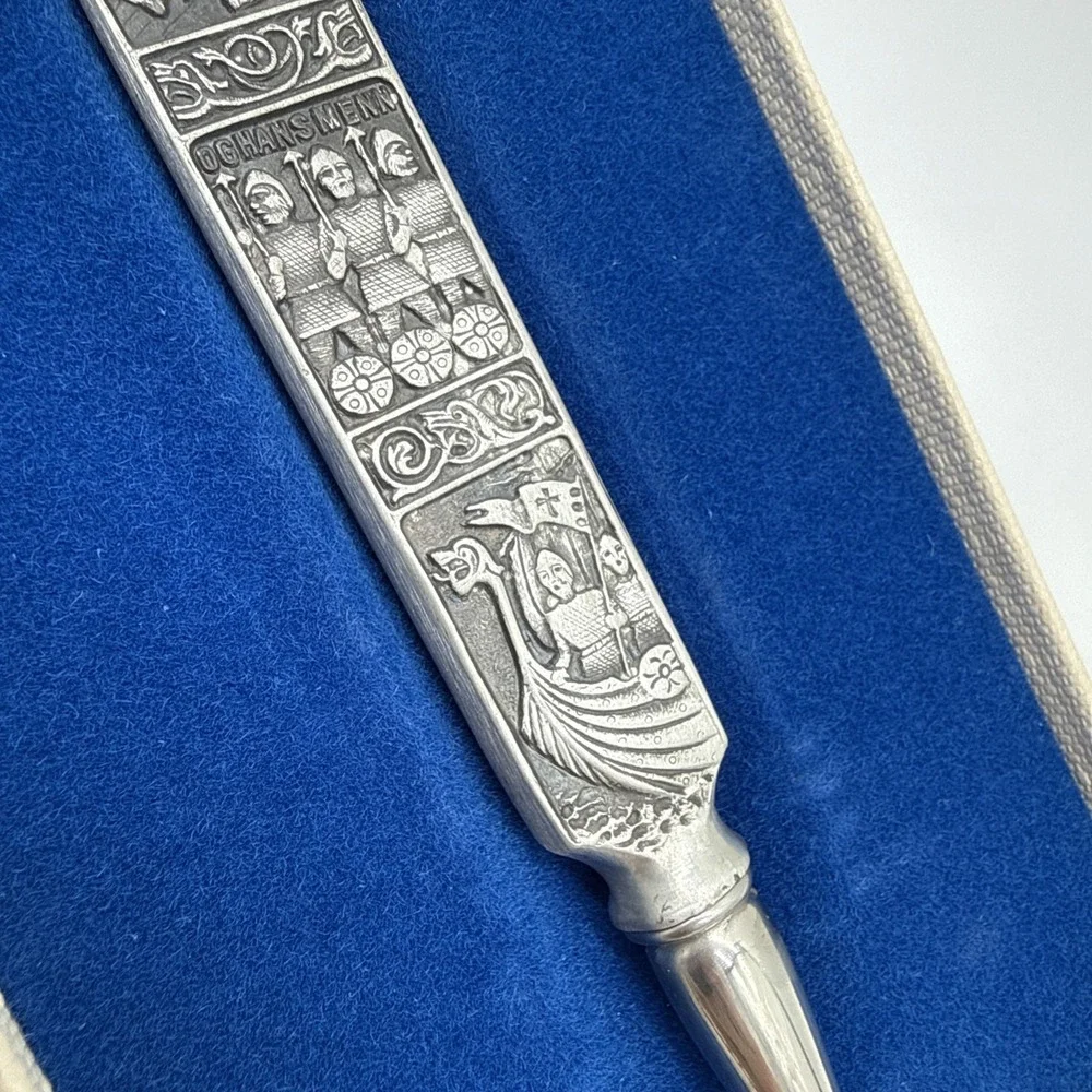 Kongetinn Hardanger Sylvplett Norwegian Pewter Cheese Slicer Stainless Steel